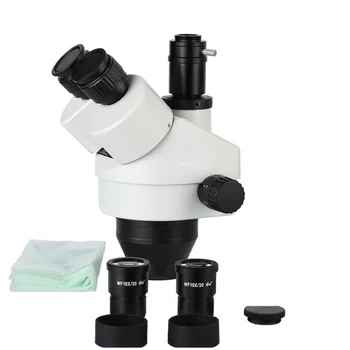 7X-45X Simul Židinio Trinokulinis Mikroskopu Galvos Zoom Stereo Dalys gali pamatyti 3 okuliaro tuo pačiu metu